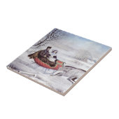 Weihnachten, Winter, Schlittenpferd Fliese (Seite)