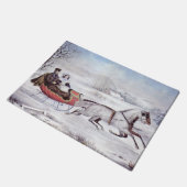 Weihnachten, Winter, Schlittenpferd Fußmatte (Schrägansicht)
