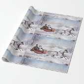 Weihnachten, Winter, Schlittenpferd Geschenkpapier (Ungerollt)