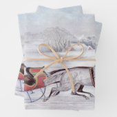 Weihnachten, Winter, Schlittenpferd Geschenkpapier Set (Beispiel)
