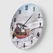 Weihnachten, Winter, Schlittenpferd Große Wanduhr (Winkel)
