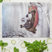 Weihnachten, Winter, Schlittenpferd Handtuch (Gefaltet)