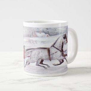 Weihnachten, Winter, Schlittenpferd Jumbo-Tasse