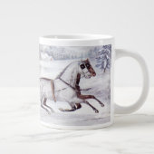 Weihnachten, Winter, Schlittenpferd Jumbo-Tasse (Rechts)
