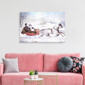 Weihnachten, Winter, Schlittenpferd Leinwanddruck (Insitu (Wohnzimmer))