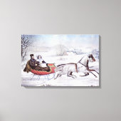 Weihnachten, Winter, Schlittenpferd Leinwanddruck (Vorderseite)