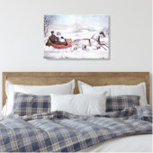 Weihnachten, Winter, Schlittenpferd Leinwanddruck (Insitu (Schlafzimmer))