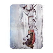 Weihnachten, Winter, Schlittenpferd Magnet (Vertikal)