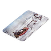 Weihnachten, Winter, Schlittenpferd Magnet (Linke Seite)
