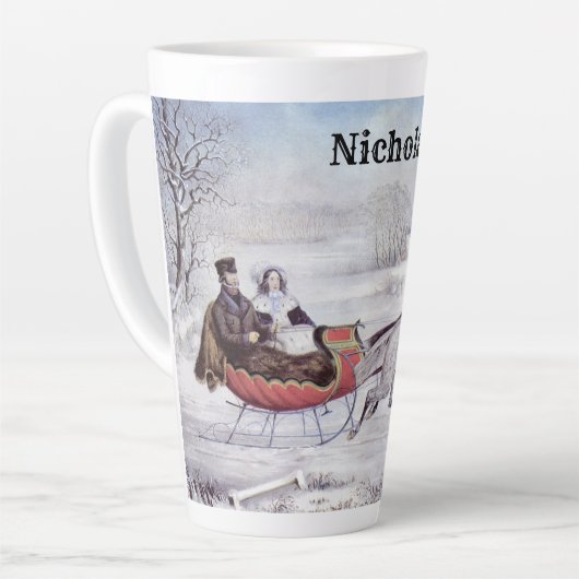 Weihnachten, Winter, Schlittenpferd Milchtasse (Linke Ecke)
