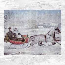 Weihnachten, Winter, Schlittenpferd Puzzle