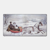 Weihnachten, Winter, Schlittenpferd Schreibtischunterlage (Vorderseite)