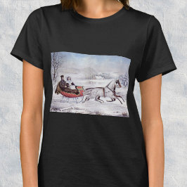 Weihnachten, Winter, Schlittenpferd T-Shirt