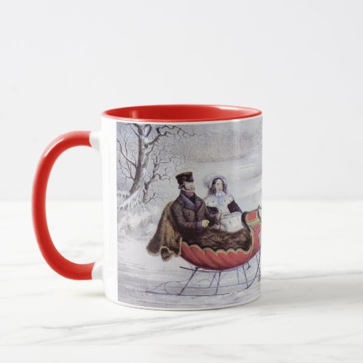Weihnachten, Winter, Schlittenpferd Tasse (Links)
