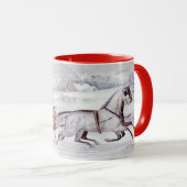 Weihnachten, Winter, Schlittenpferd Tasse (VorderseiteRechts)