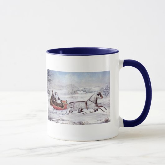Weihnachten, Winter, Schlittenpferd Tasse (Rechts)