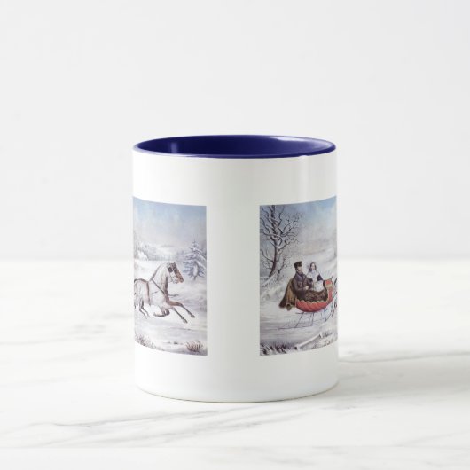 Weihnachten, Winter, Schlittenpferd Tasse (Zentrum)
