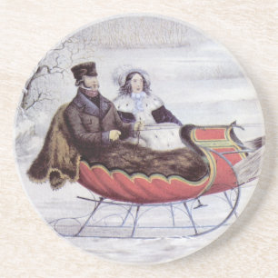 Weihnachten, Winter, Schlittenpferd Untersetzer