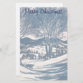 Weihnachten, Winter Schnee Berglandschaft Briefpapier (Vorne/Hinten)