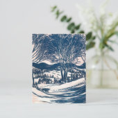 Weihnachten, Winter Schnee Berglandschaft Einladung (Stehend Vorderseite)