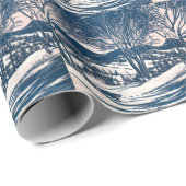 Weihnachten, Winter Schnee Berglandschaft Geschenkpapier (Rolleneckpunkt)