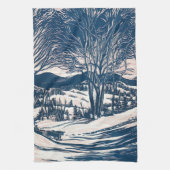 Weihnachten, Winter Schnee Berglandschaft Geschirrtuch (Vertikal)