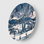 Weihnachten, Winter Schnee Berglandschaft Große Wanduhr (Winkel)