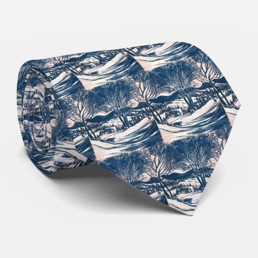 Weihnachten, Winter Schnee Berglandschaft Krawatte (Gerollt)