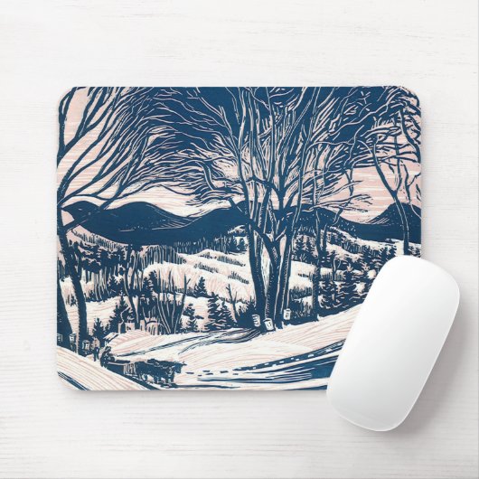 Weihnachten, Winter Schnee Berglandschaft Mousepad (Mit Mouse)