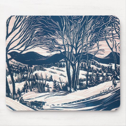Weihnachten, Winter Schnee Berglandschaft Mousepad (Vorne)