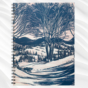 Weihnachten, Winter Schnee Berglandschaft Notizblock