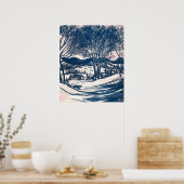 Weihnachten, Winter Schnee Berglandschaft Poster (Küche)