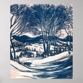 Weihnachten, Winter Schnee Berglandschaft Poster (Vorne)