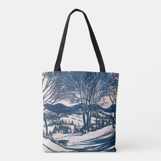 Weihnachten, Winter Schnee Berglandschaft Tasche (Rückseite)