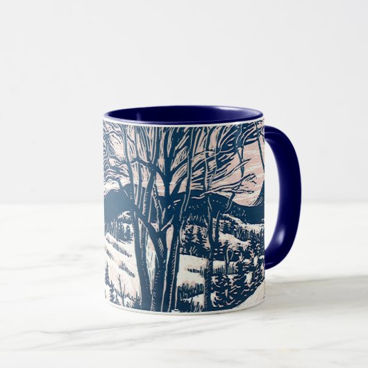 Weihnachten, Winter Schnee Berglandschaft Tasse (VorderseiteRechts)