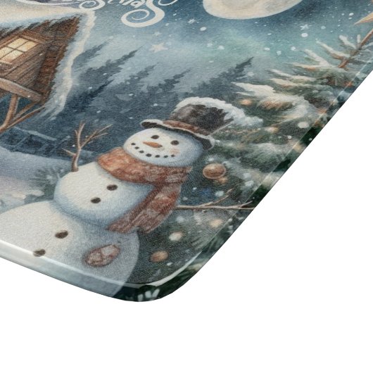 Weihnachten/Winter/Schneemann/Schneiderboard Schneidebrett (Ecke)