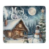 Weihnachten/Winter/Schneemann/Schneiderboard Schneidebrett (Vorderseite)