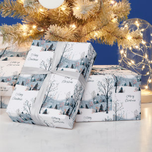 Weihnachten Winter Schneewelt Frohe Weihnachten Geschenkpapier