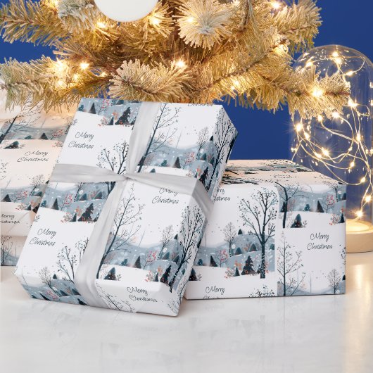 Weihnachten Winter Schneewelt Frohe Weihnachten Geschenkpapier (Feiertage)