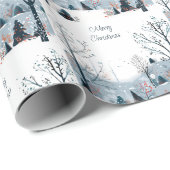 Weihnachten Winter Schneewelt Frohe Weihnachten Geschenkpapier (Rolleneckpunkt)