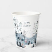 Weihnachten Winter Schneewelt Frohe Weihnachten Pappbecher (Rückseite)