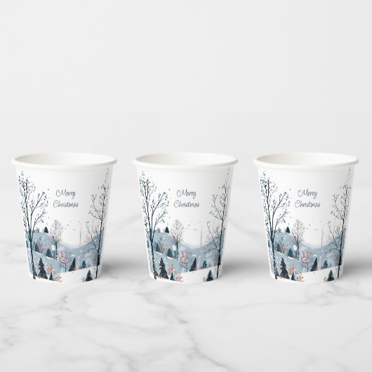 Weihnachten Winter Schneewelt Frohe Weihnachten Pappbecher (Multi)