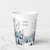 Weihnachten Winter Schneewelt Frohe Weihnachten Pappbecher (Vorderseite)