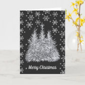 Weihnachten Winter - Schwarz & Weiß Karte (Gelbe Blume)