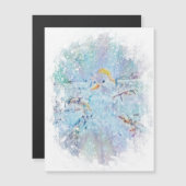 Weihnachten Winter Snowman Magnetkarte (Vorne/Hinten)