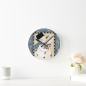 Weihnachten Winter Snowman wünscht Runde Wanduhr (Zuhause)