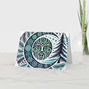 Weihnachten Winter Solstice Greenman Karte