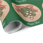 Weihnachten Winter Solstice Mistletoe Retro Geschenkpapier (Rolleneckpunkt)