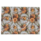 Weihnachten Winter Solstice Naturkiefer & Orange Große Geschenktüte (Rückseite)