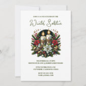 Weihnachten Winter Solstice Poinsettia & Greenerie Einladung (Vorderseite)